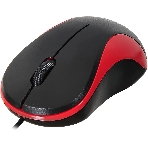 Мышь проводная Oklick 115S черный/красный, 1200 dpi, USB, кнопки - 3