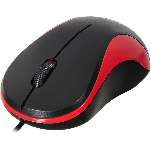 Мышь проводная Oklick 115S черный/красный, 1200 dpi, USB, кнопки - 3