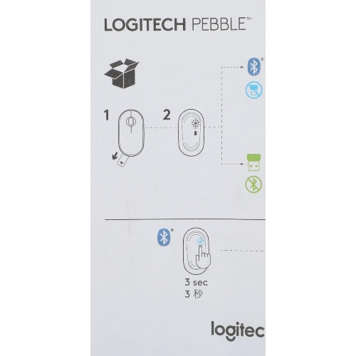 Мышь беспроводная Logitech Pebble M350 белый, 1000 dpi, радиоканал, Bluetooth, USB, кнопки - 3
