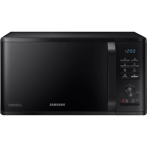 Микроволновая печь Samsung MG23K3515AK/BW черный, 23 л, 800 Вт, переключатели - кнопки, поворотный механизм