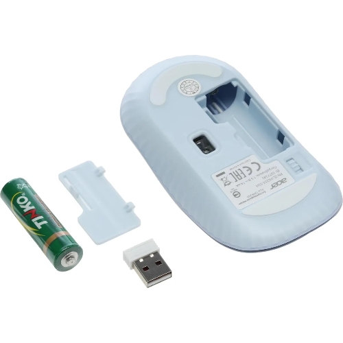 Мышь беспроводная Acer OMR205 белый/голубой, 1200 dpi, радиоканал, USB, кнопки - 3