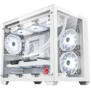 Компьютерный корпус Bloody BD-CC108 белый без БП mATX 9x120мм 2xUSB 3.0 audio bott PSU