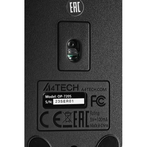 Мышь проводная A4Tech OP-720S черный, 1200 dpi, USB, кнопки - 3