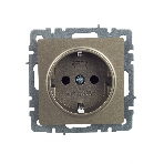 Розетка 1-местная IEK BRITE РС11-1-0-БрШ (BR-R11-16-K37) с заземлением, без защитных шторок, 16А, шампань
