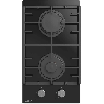 Газовая варочная панель EVELUX HEG 360 BG, Hi-Tech, 30 см, 2 конфорки, газ-контроль, электроподжиг, черный