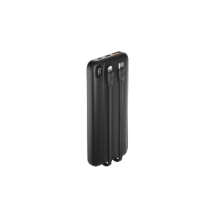 Портативный аккумулятор OLMIO L-10, 10000mAh, 22.5W, QC3.0, PD, LCD, + кабели Lightning\Type-C, черный