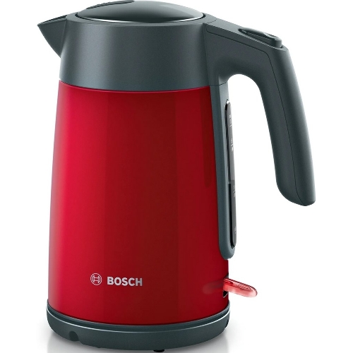Чайник электрический Bosch TWK7L464 1.7 л, 2400 Вт., нерж.сталь, покрытая эмалью, красный, шкала уровня воды