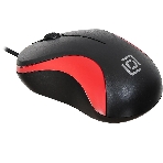 Мышь проводная Oklick 115S черный/красный, 1200 dpi, USB, кнопки - 3