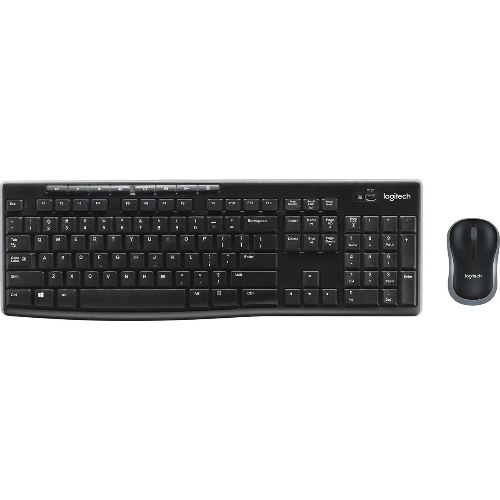 Комплект клавиатура+мышь Logitech MK270 беспроводной, USB, 1000 DPI, чёрный (неоригинальная гравировка)