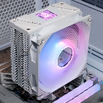 Кулер для процессора Thermalright Assassin Spirit 120 Vision ARGB White (4-pin PWM, LED temp., 154mm, Al/Cu, 4x6mm, ARGB, 1x120mm, 66.17CFM, 25.6dBA, 1500RPM, S: 1851/1700/1200/115X, AM5/AM4, white)