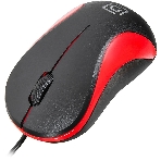Мышь проводная Oklick 115S черный/красный, 1200 dpi, USB, кнопки - 3