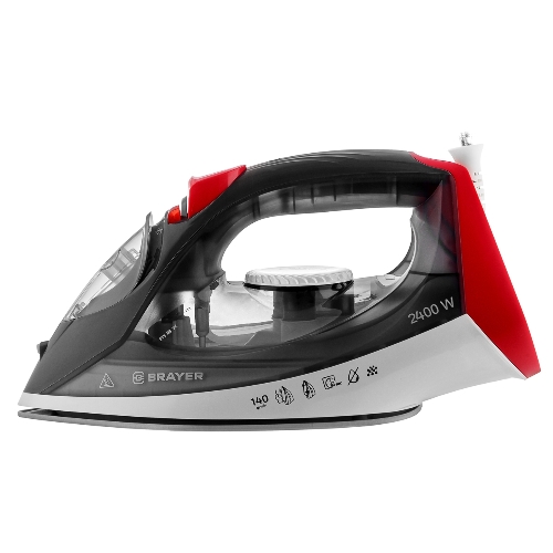 Утюг BRAYER BR4011 черный/белый/красный, 2400 Вт, 20 г /мин, 140 г/мин, 330 мл