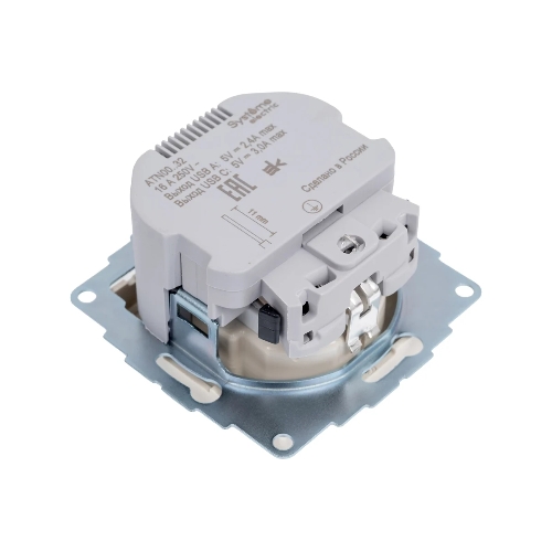 Розетка 16А с USB A+C (5В/2,4А/3 А, 2х5В/1,5А), мех SE AtlasDesign Бежевый