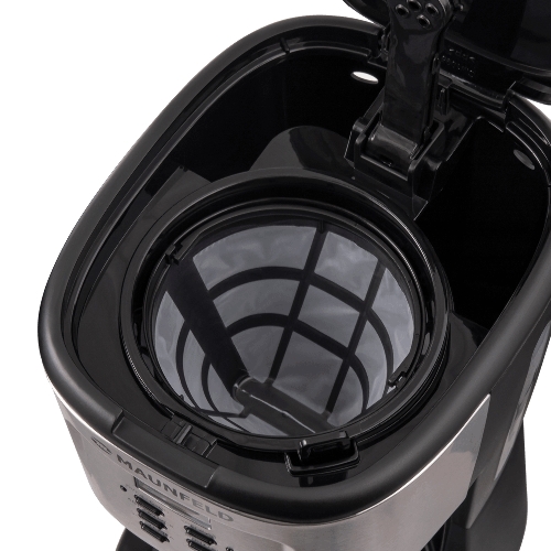 Кофеварка капельная Maunfeld MF-722S серебристый/черный, исп. кофе - молотый, 1.5 л, 900 Вт.