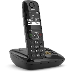 Радиотелефон Dect Gigaset AS690A черный автооветчик АОН