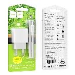 Зарядное устройство Hoco 18Вт, 3А, QC3.0, 1xUSB + кабель USB/Type-C, CS12A, белый, блистер
