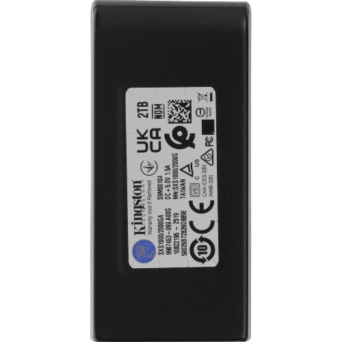 Внешний SSD Kingston XS1000, 2TB, USB 3.2 Gen 2 Type-C, R/W 1050/1000, черный