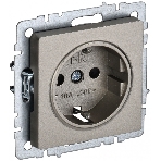 Розетка 1-местная IEK BRITE РС11-1-0-БрШ (BR-R11-16-K37) с заземлением, без защитных шторок, 16А, шампань