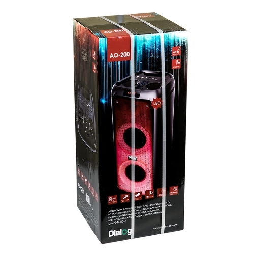 Акустическая колонка 1.0, Dialog Oscar AO-200 45WRMS, Караоке с беспр. микр., BT/FM/USB/SD/LED