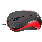 Мышь проводная Oklick 115S черный/красный, 1200 dpi, USB, кнопки - 3