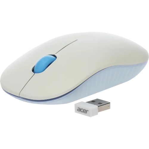 Мышь беспроводная Acer OMR205 белый/голубой, 1200 dpi, радиоканал, USB, кнопки - 3