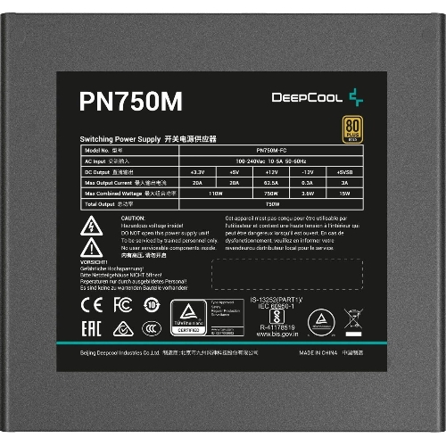 Блок питания Deepcool/GamerStorm PN750M V2 Gen.5, 750Вт, 80 PLUS Gold, 120мм, черный