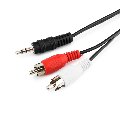 Кабель аудио Cablexpert CCA-458-10M-N, Jack 3.5(M)/2xRCA, 10м, черный, пакет
