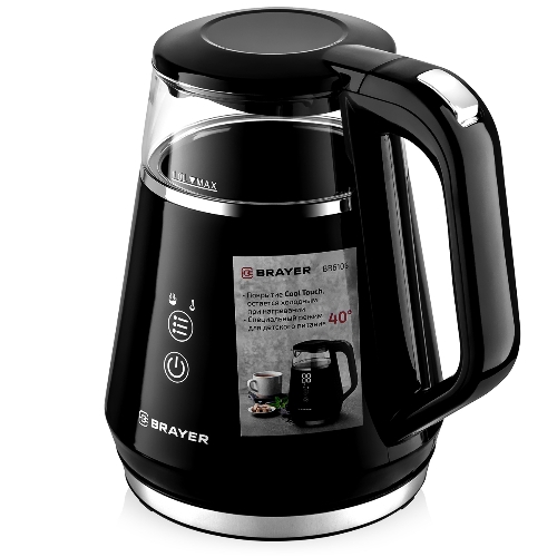 Чайник электрический BRAYER BR6105 1 л, 1100 Вт, черный