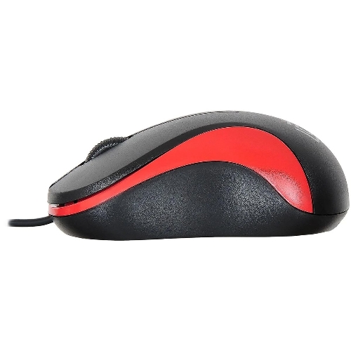 Мышь проводная Oklick 115S черный/красный, 1200 dpi, USB, кнопки - 3