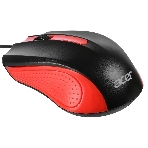 Мышь проводная Acer OMW012 черный/красный, 1200 dpi, USB, кнопки - 3