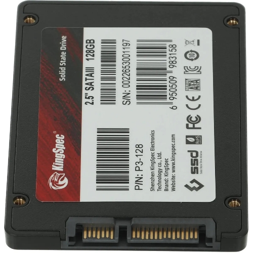 Накопитель SSD KingSpec P3-128, 128Gb, SATA, 2.5