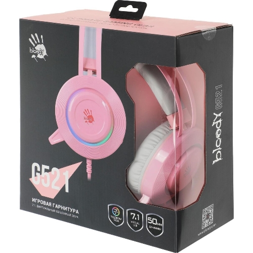 Гарнитура Bloody G521 розовый, проводная