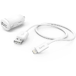 Комплект зарядное устройство Hama H-183266 2.4A для Apple кабель Apple Lightning белый