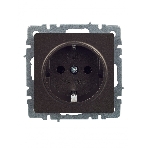Розетка 1-местная IEK BRITE 16А РС11-1-0-БрТБ с заземлением, без защитных шторок, 16А, темная бронза
