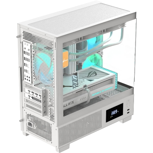 Компьютерный корпус AeroCool/Formula V Line Crystal E1M White, MATX, USB3.0*2, Switch Display Panel