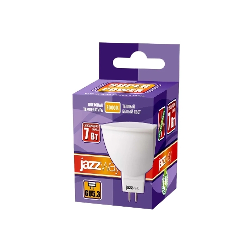 Лампа светодиодная JazzWay PLED-SP JCDR 7Вт 3000К теплый белый GU5.3 520лм 230В