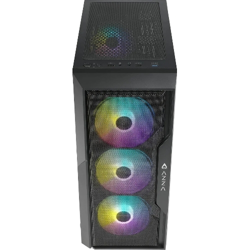 Компьютерный корпус Azza Fighter черный без БП ATX 4x120мм 2x140мм 2xUSB2.0 1xUSB3.0 audio bott PSU