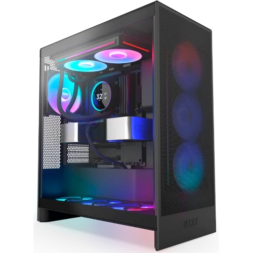 Система жидкостного охлаждения для ПК/Water Cooling System NZXT Kraken Elite 280 RGb (250W, 280мм, LED temp., Black/Fans: 2x140мм, 98.61CFM, 34.5dBA, 2000RPM/Pump height 65мм, 2800RPM, Rad thickness 27мм/S: 1851, 1700, 1200, 115X, AM5, AM4)