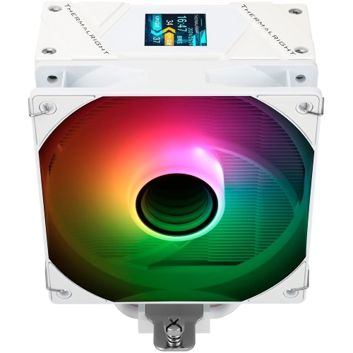 Кулер для процессора Thermalright Assassin Spirit 120 Vision ARGB White (4-pin PWM, LED temp., 154mm, Al/Cu, 4x6mm, ARGB, 1x120mm, 66.17CFM, 25.6dBA, 1500RPM, S: 1851/1700/1200/115X, AM5/AM4, white)