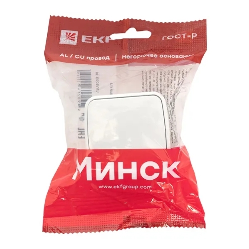 Выключатель EKF Basic Минск EGV10-021-10 1-клавишный ОП 10А белый
