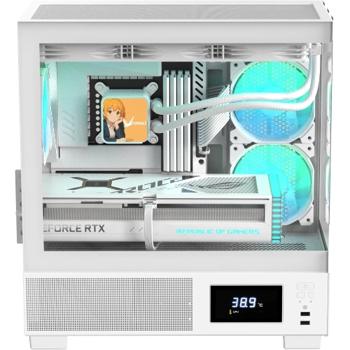 Компьютерный корпус AeroCool/Formula V Line Crystal E1M White, MATX, USB3.0*2, Switch Display Panel