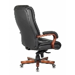 Кресло Бюрократ T-9925WALNUT/BLACK черный, кожа