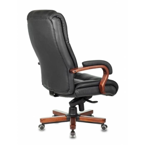 Кресло Бюрократ T-9925WALNUT/BLACK черный, кожа