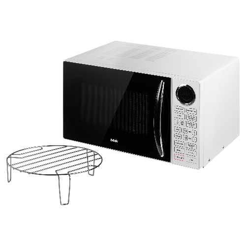 Микроволновая печь BBK 23MWG-930S/BW белый/черный, 23 л, 900 Вт, переключатели - сенсор