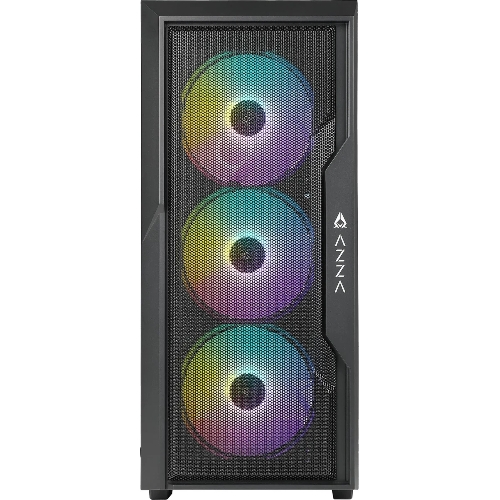 Компьютерный корпус Azza Fighter черный без БП ATX 4x120мм 2x140мм 2xUSB2.0 1xUSB3.0 audio bott PSU