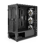 Компьютерный корпус Miditower ExeGate EVO-9202 (ATX, без БП, с окном, 1*USB+1*USB 3.0, аудио, 3 вент. 12см с RGb подсветкой)