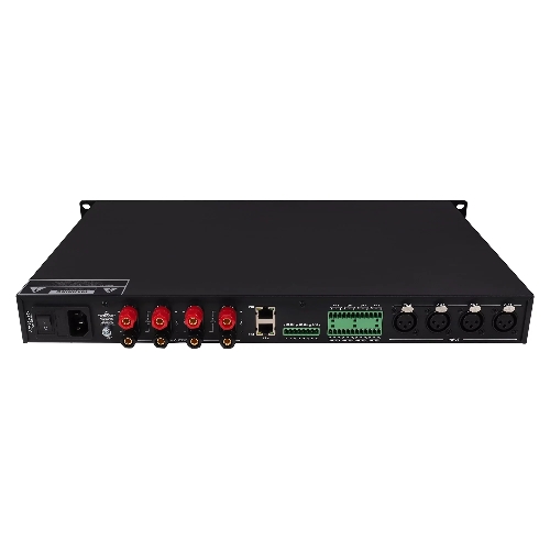 Усилитель Intrend ITAMP-4x500-TD четырехканальный, 4x500W/4Ом, 4x300W/8Ом, мостовой режим: 2x1000W/8Ом, 2x1000W/100V, 2x600W/70V, поддержка Dante, встроенный DSP
