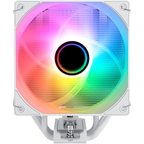 Кулер для процессора Thermalright Assassin Spirit 120 Vision ARGB White (4-pin PWM, LED temp., 154mm, Al/Cu, 4x6mm, ARGB, 1x120mm, 66.17CFM, 25.6dBA, 1500RPM, S: 1851/1700/1200/115X, AM5/AM4, white)