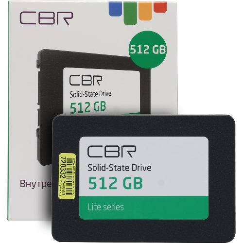 Накопитель SSD CBR, 512Gb, SATA III, 2.5