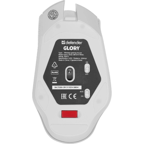 Мышь беспроводная Defender Glory GM-514 белый, 3200 dpi, радиоканал, USB, кнопки - 7